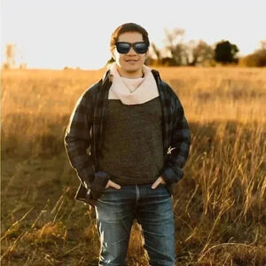 Weatherproof Vintage Men's Blue & Black Plaid Flannel Long Sleeves Shirt Size M